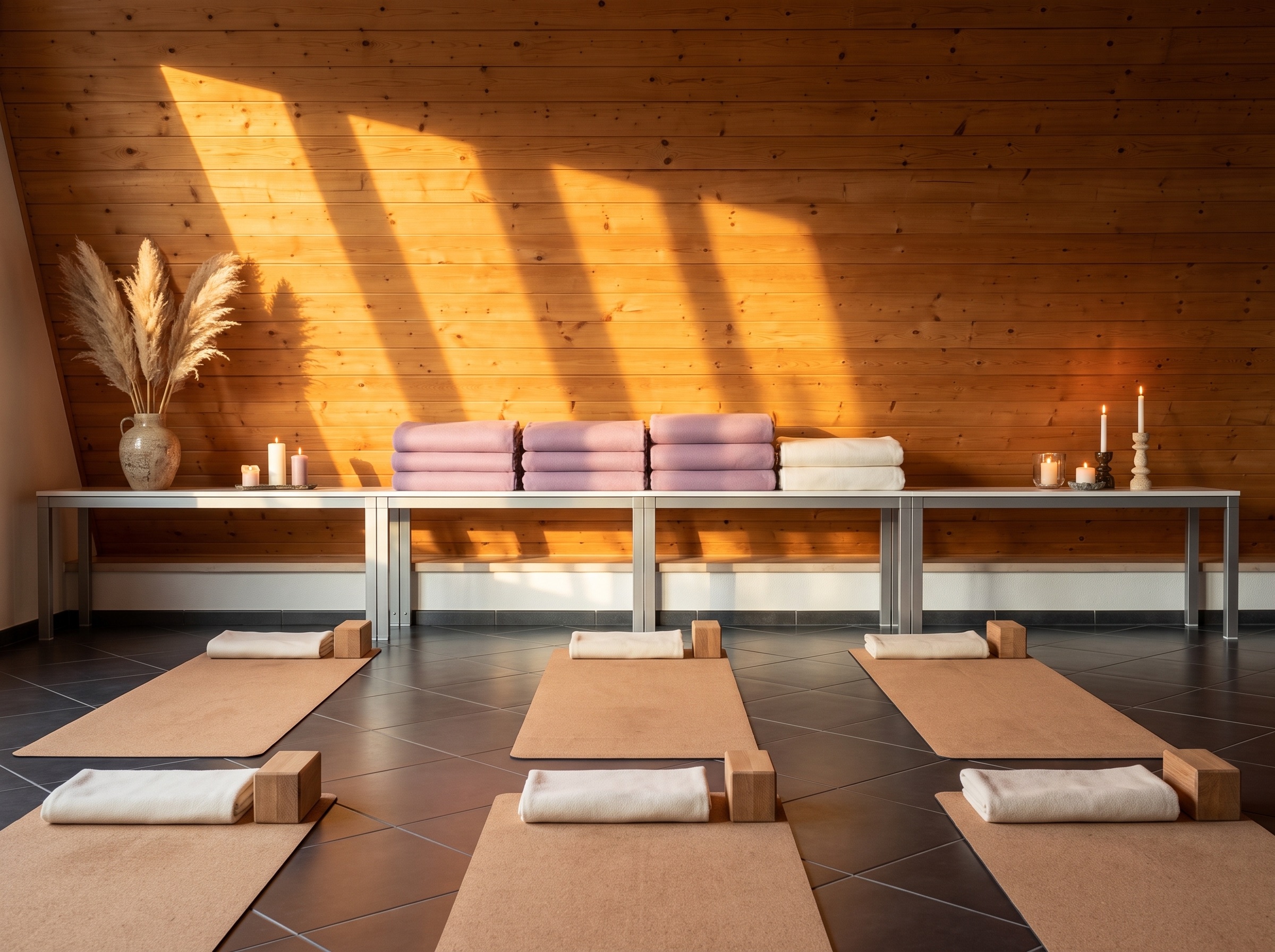 La Yoga shala con i tappetini pronti